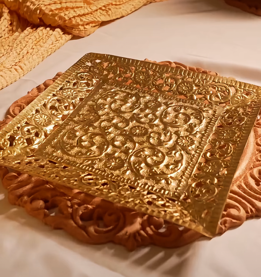 Square brass tray