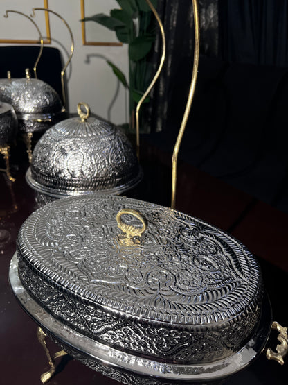 Buffet set silver brass