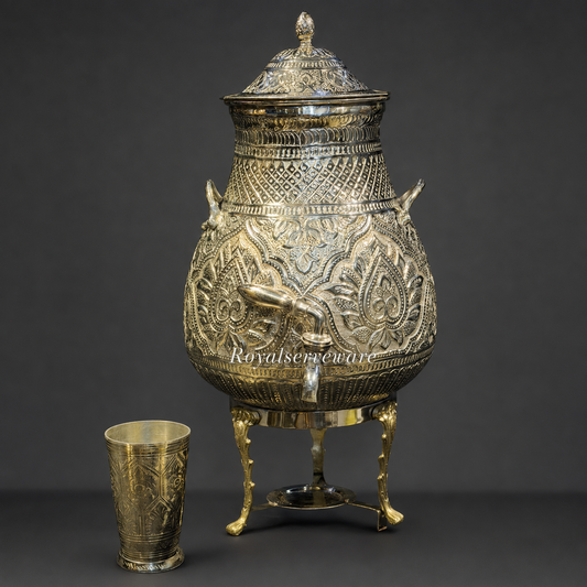 Silver brass tea dispenser