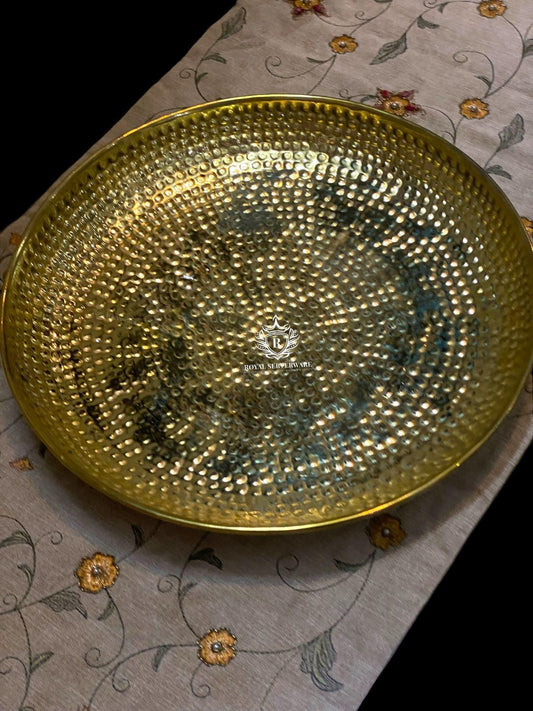 Hamerred Brass Platter