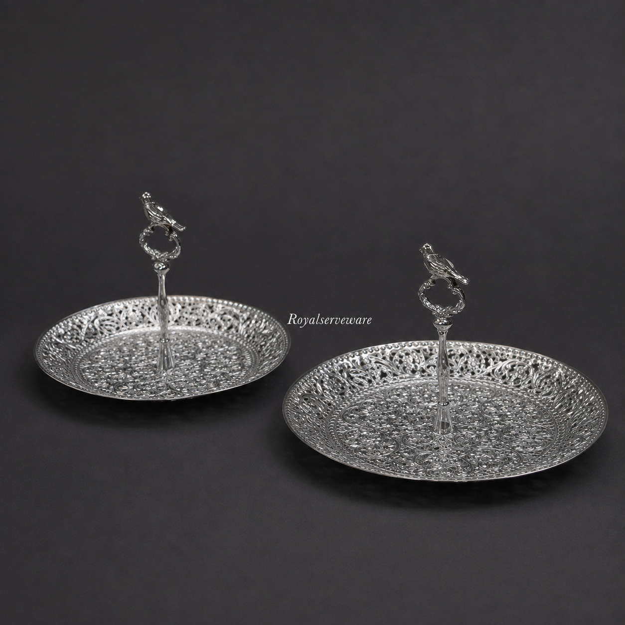 Bird platter silver