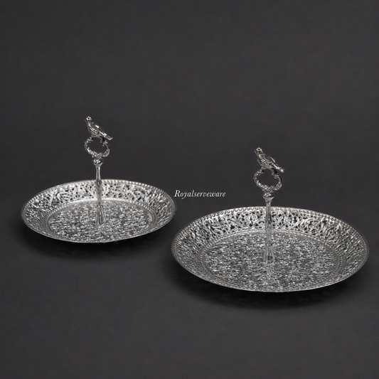 Bird platter silver