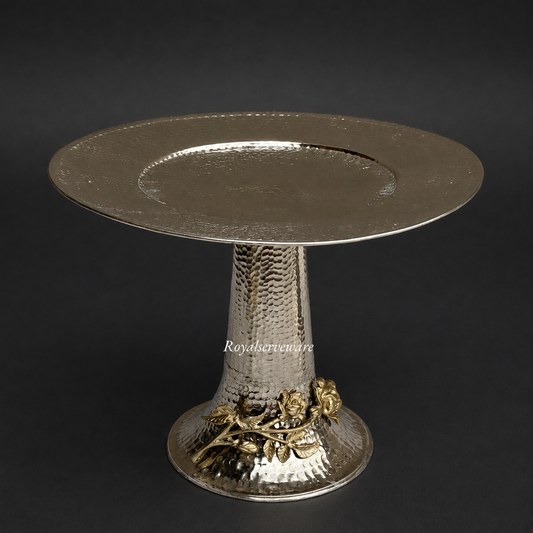 Rose Brass platter with riser