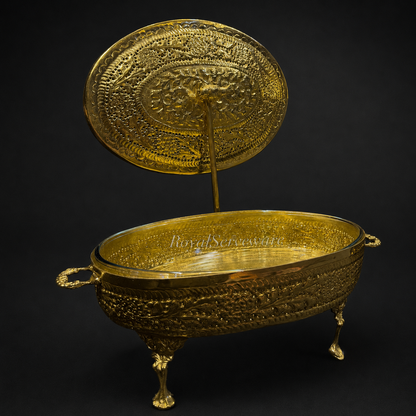 Bird knob oval dish