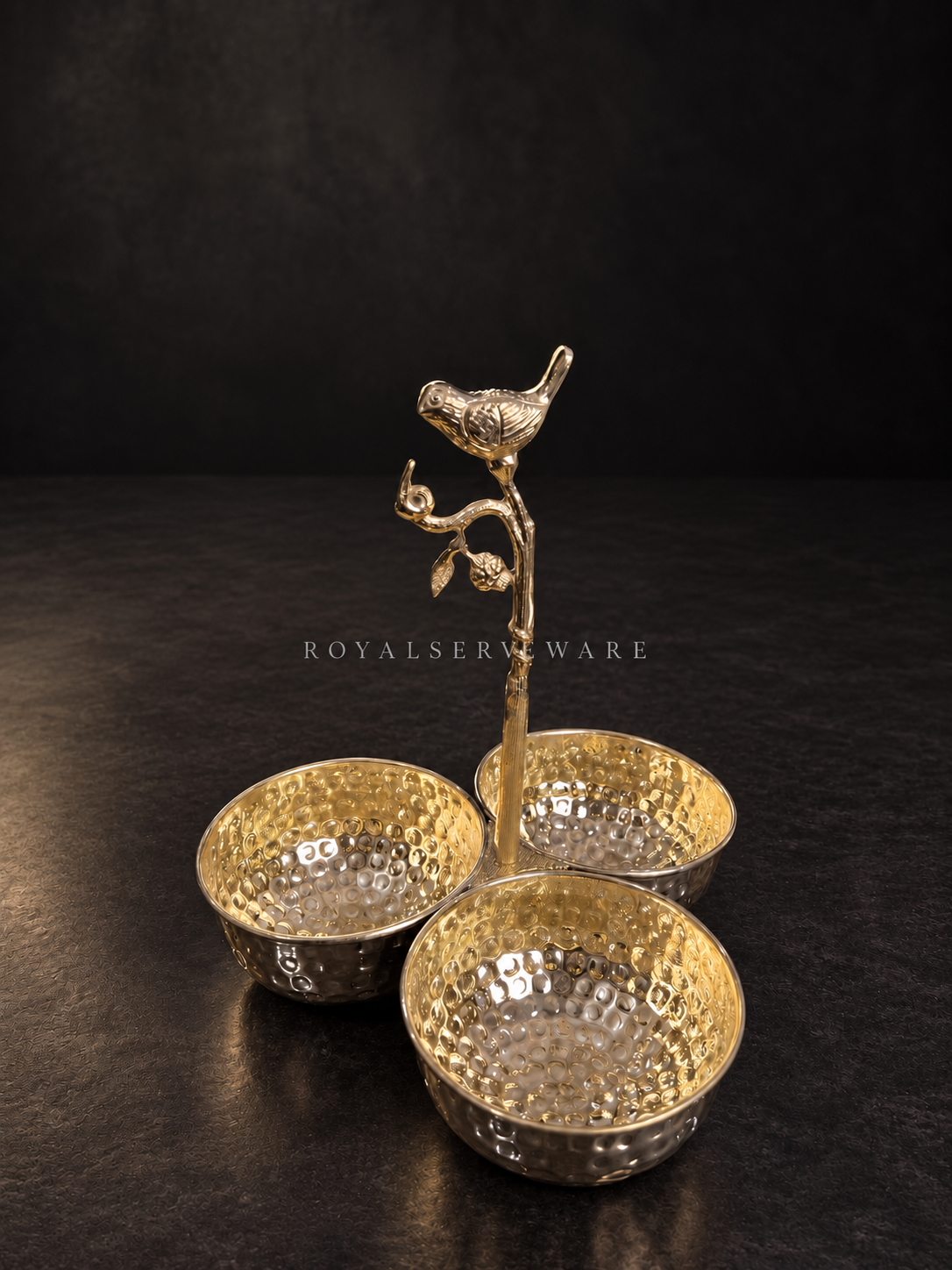Brass 3 in 1 dip bowl