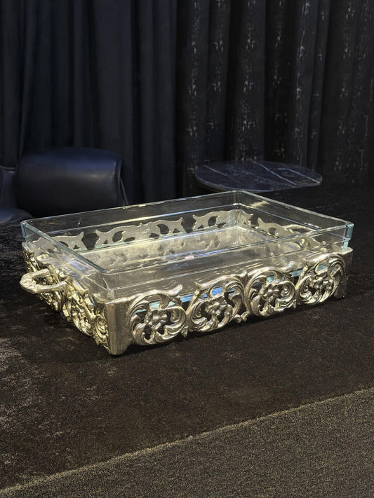 Silver rectangular dish