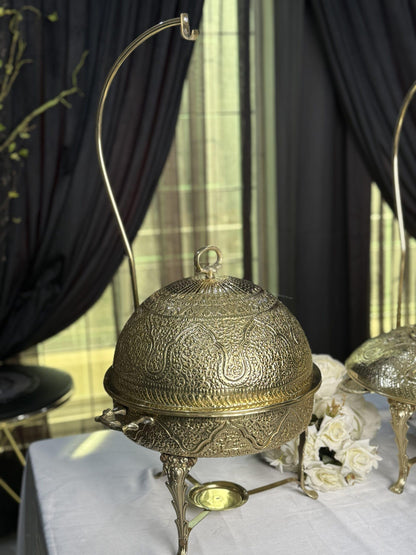 Round chafing dish brass