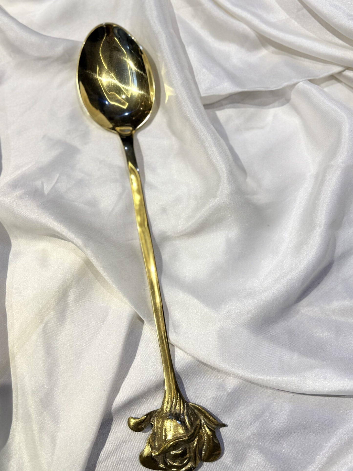 Large spoon golden brass