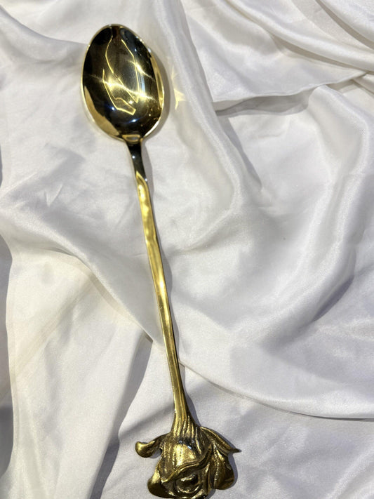 Large spoon golden brass