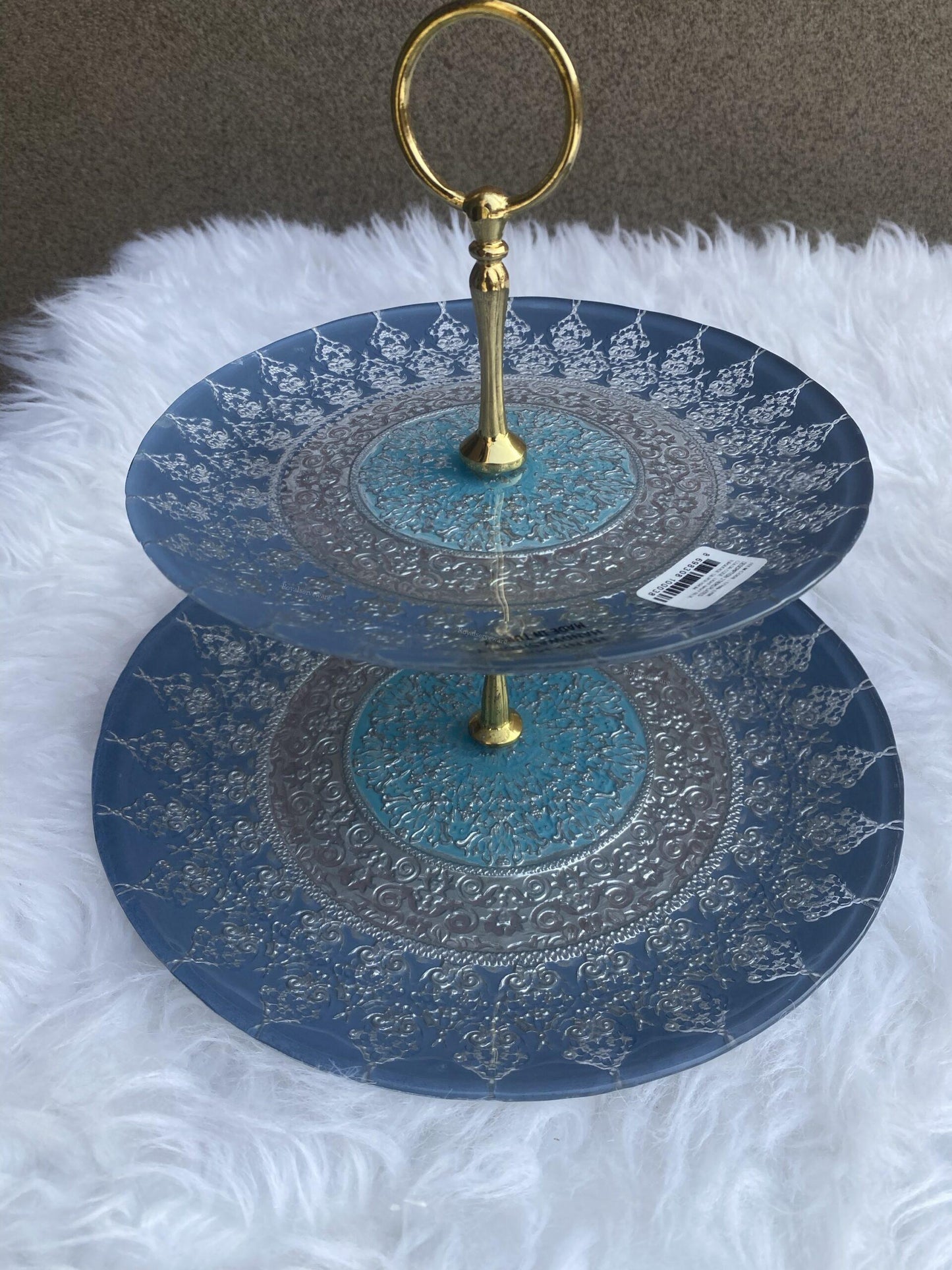 Turkish silverina pastry platter