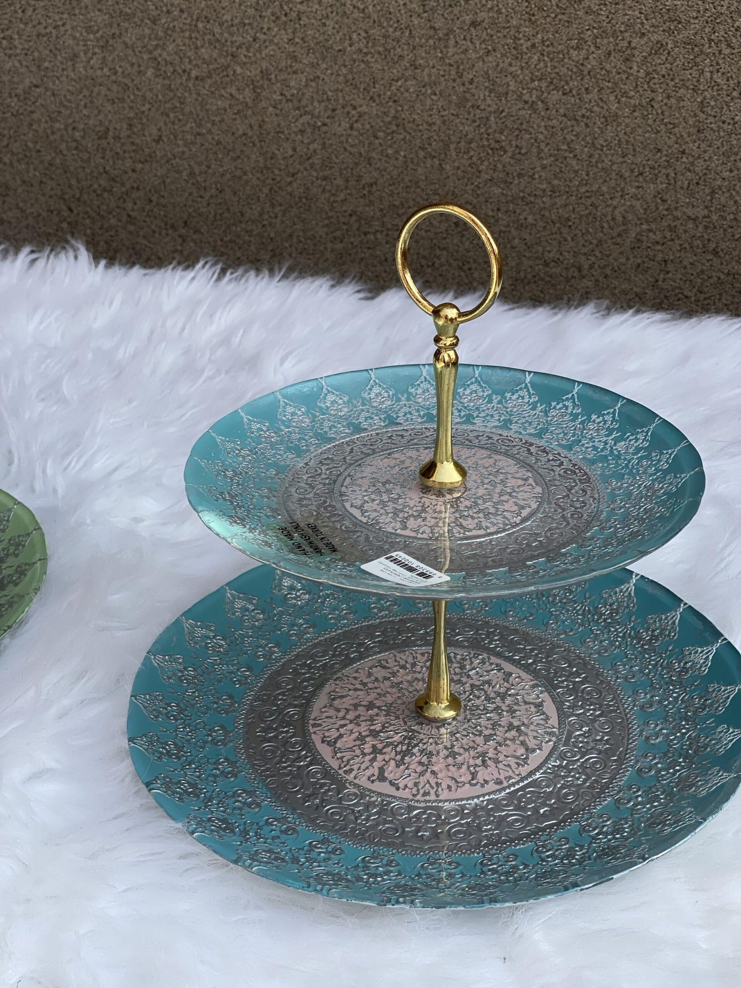Turkish silverina pastry platter