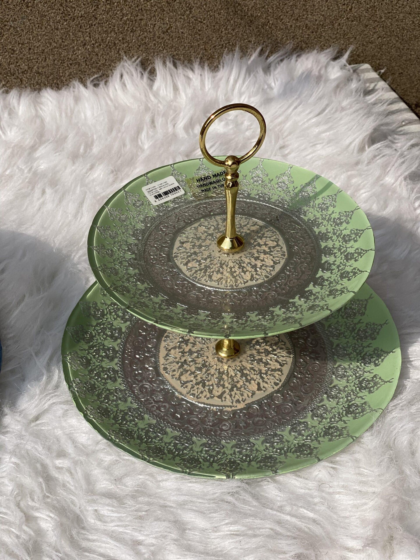Turkish silverina pastry platter