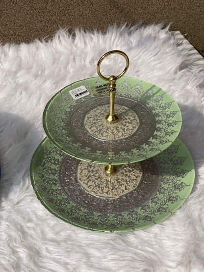Turkish silverina pastry platter