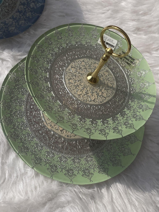 Turkish silverina pastry platter