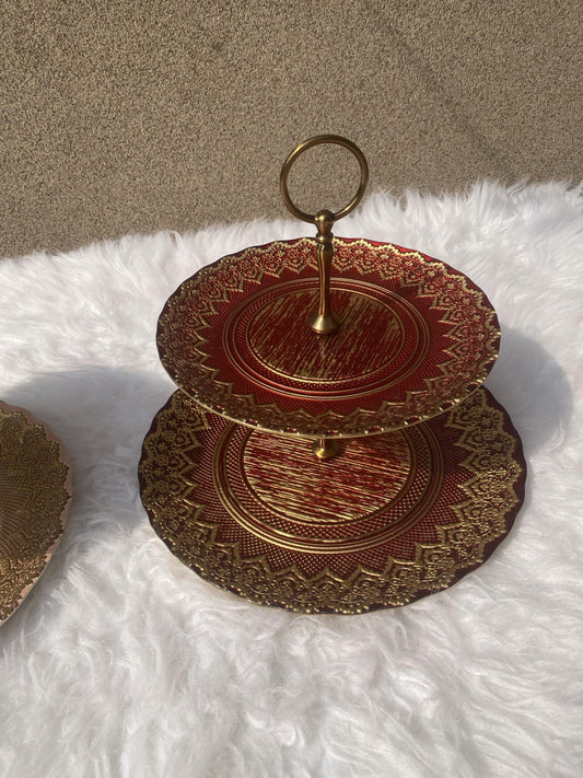 Turkish glass pastry platter