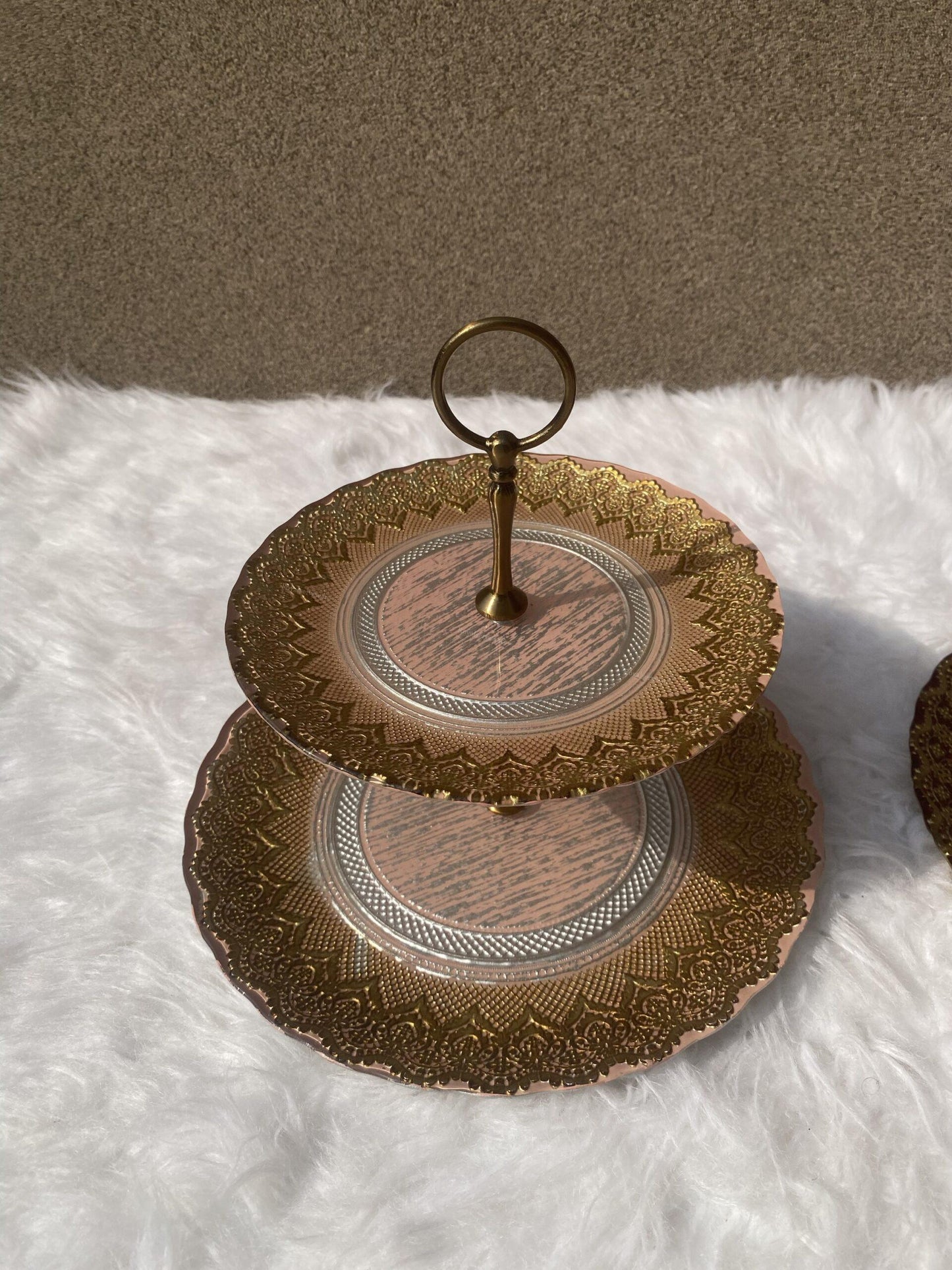 Turkish glass pastry platter