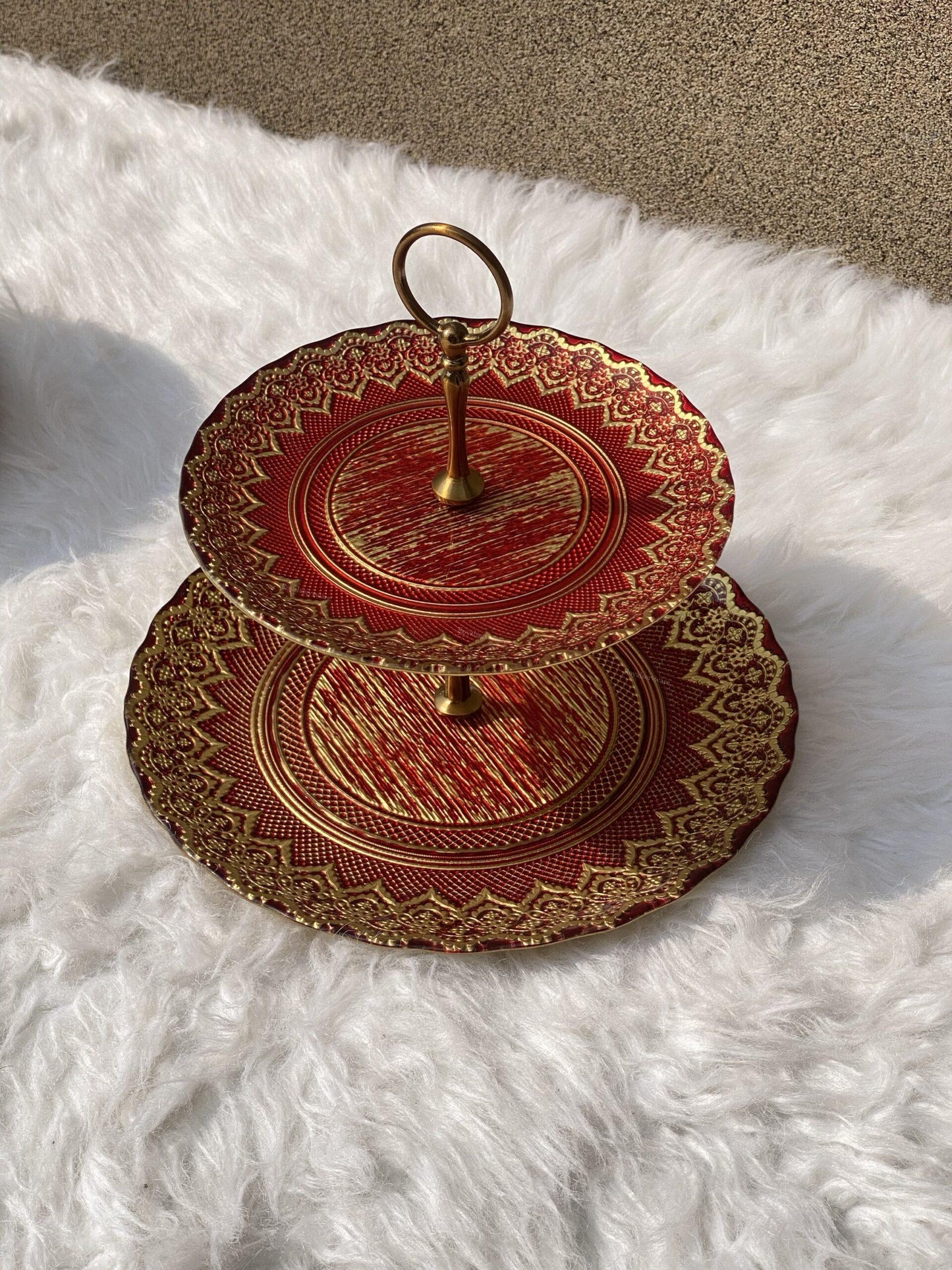 Turkish glass pastry platter