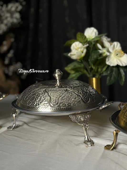 Silver serving tawa 10”