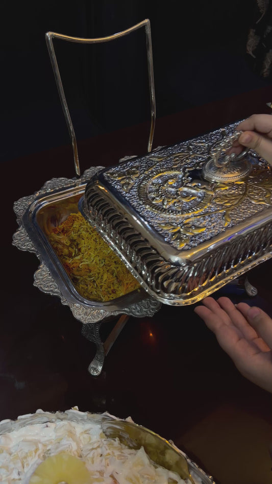Double tone noir chafing dish
