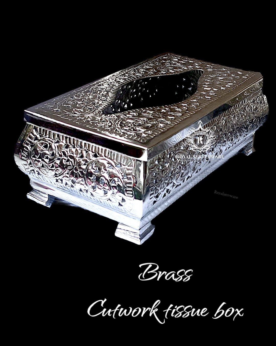 Brass Cutwork tissue Box Brass Cutwork Tissue Box - Image 1
