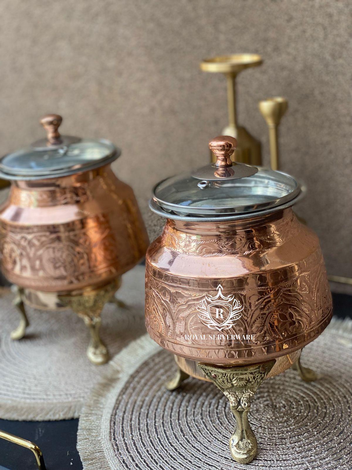 Copper MAtka Handi 3 Personal serving Copper Matka Handi 3 Person Serving - Image 1