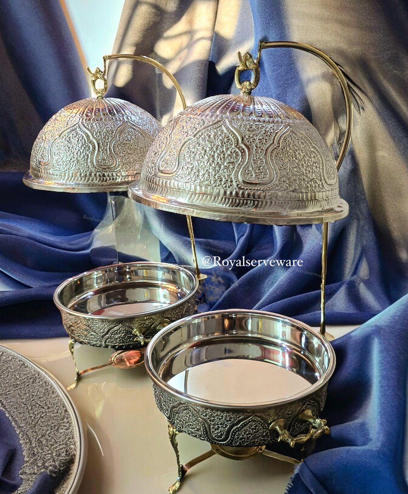 Silver rOund cHafing dish Silver Round Chafing Dish - Image 1