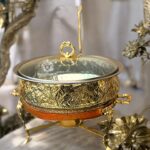 Glass lid brass handi