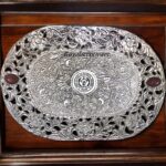 Cutwork tray with aqeeq stone