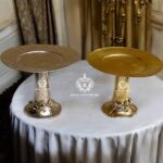 Rose Brass platter with riser - Image 2