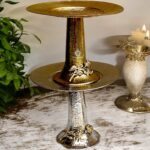 Rose Brass platter with riser - Image 3