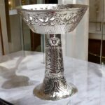 Cutwork Brass platter with riser