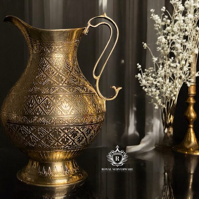 Brass kalamkari work jug - Image 1