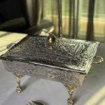 Rectangular cutwork dish silver