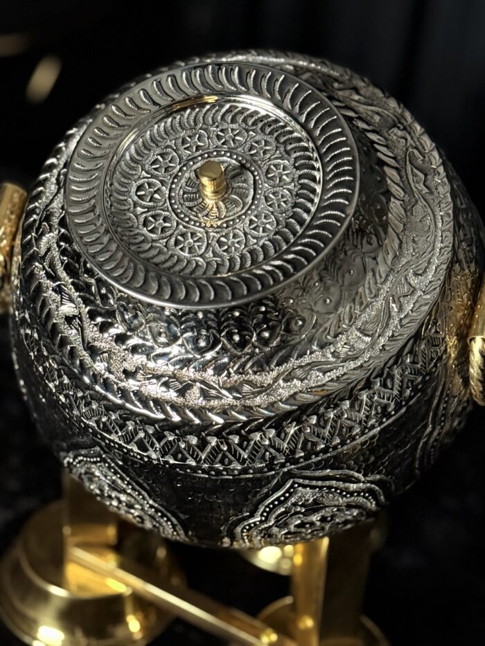Silver brass nakshi daig - Image 1