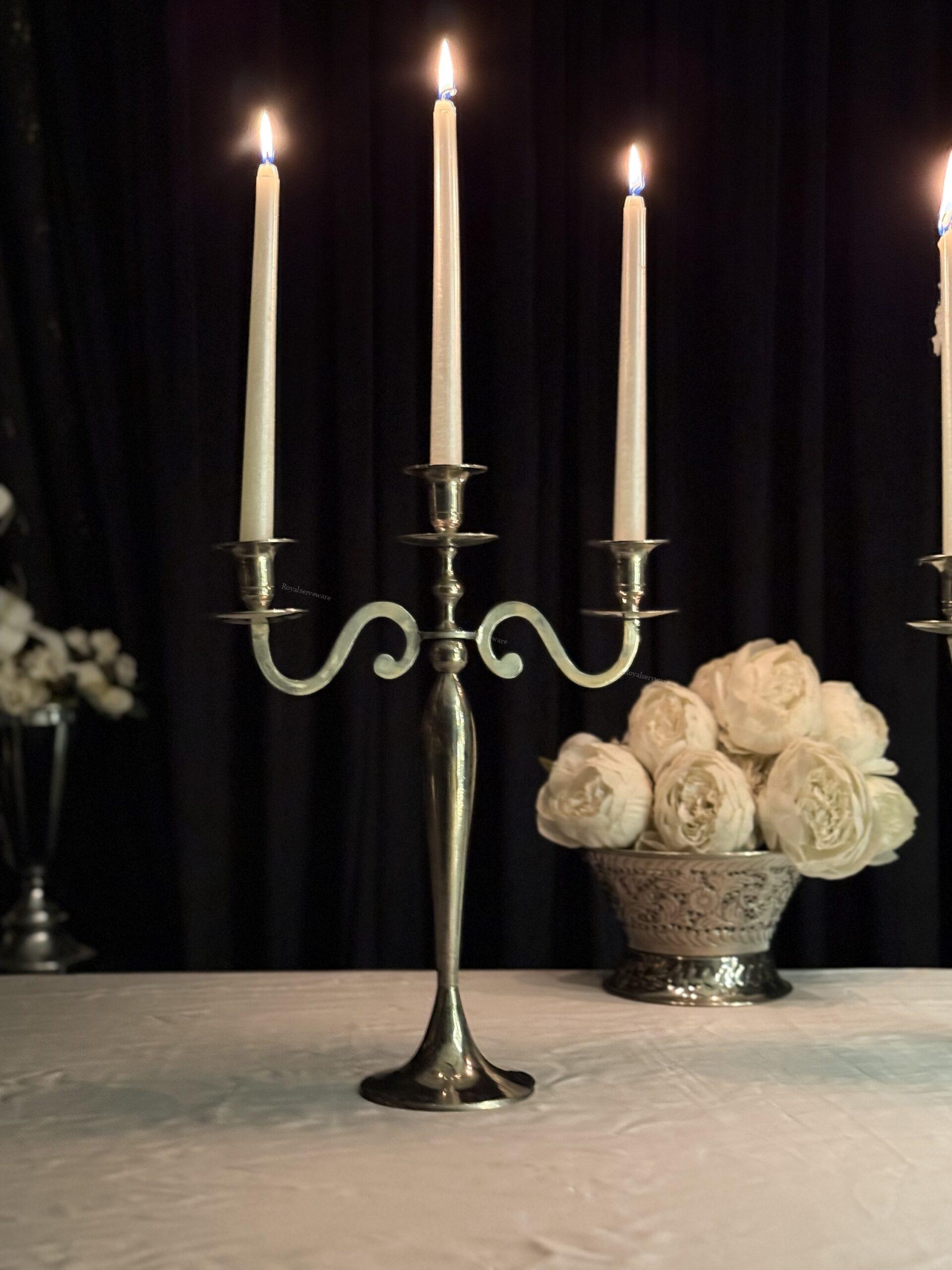 img_9455 Silver brass candle holder - Image 1