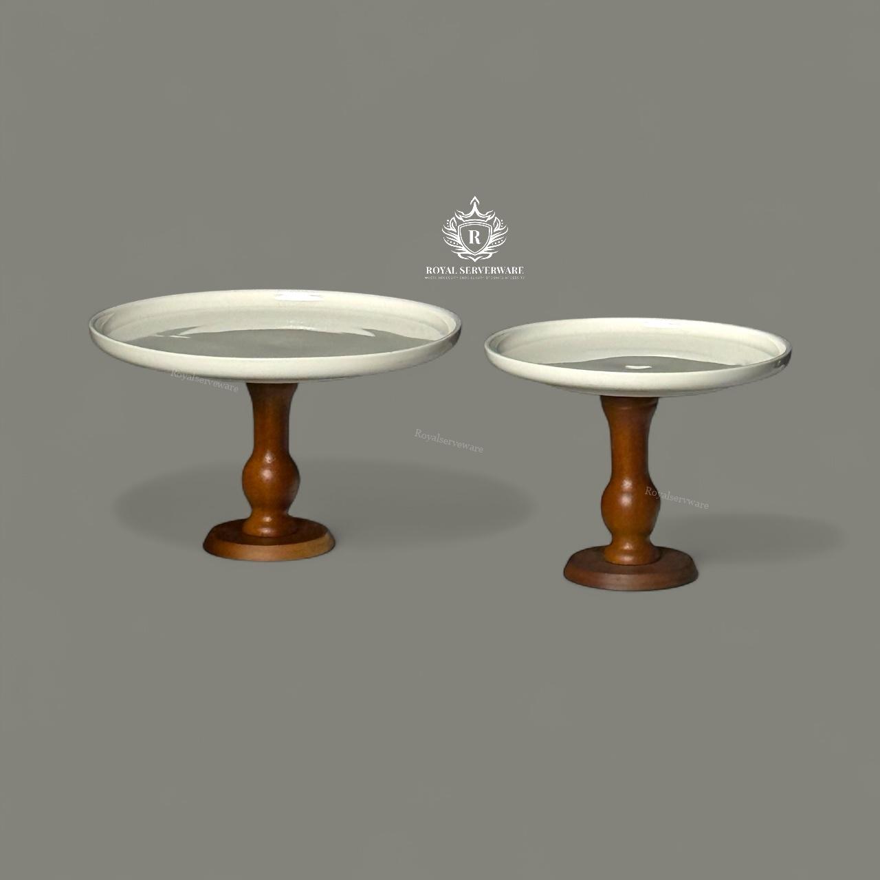 photoroom_20250920_025344 Ceramic platters with wooden stand - Image 1