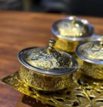 Mini brass handi with brass tray - Image 4