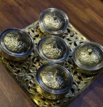 Mini brass handi with brass tray