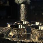 Silver brass cups set of 6