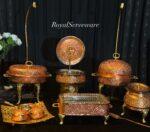 Small copper chafing dishes set