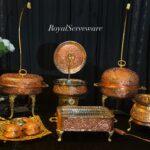 Small copper chafing dishes set