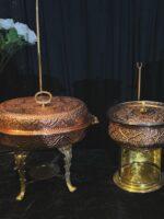 Set of 3 copper chafing dishes - Image 2