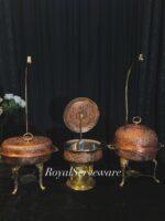 Set of 3 copper chafing dishes