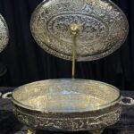 Oval cutwork silver brass