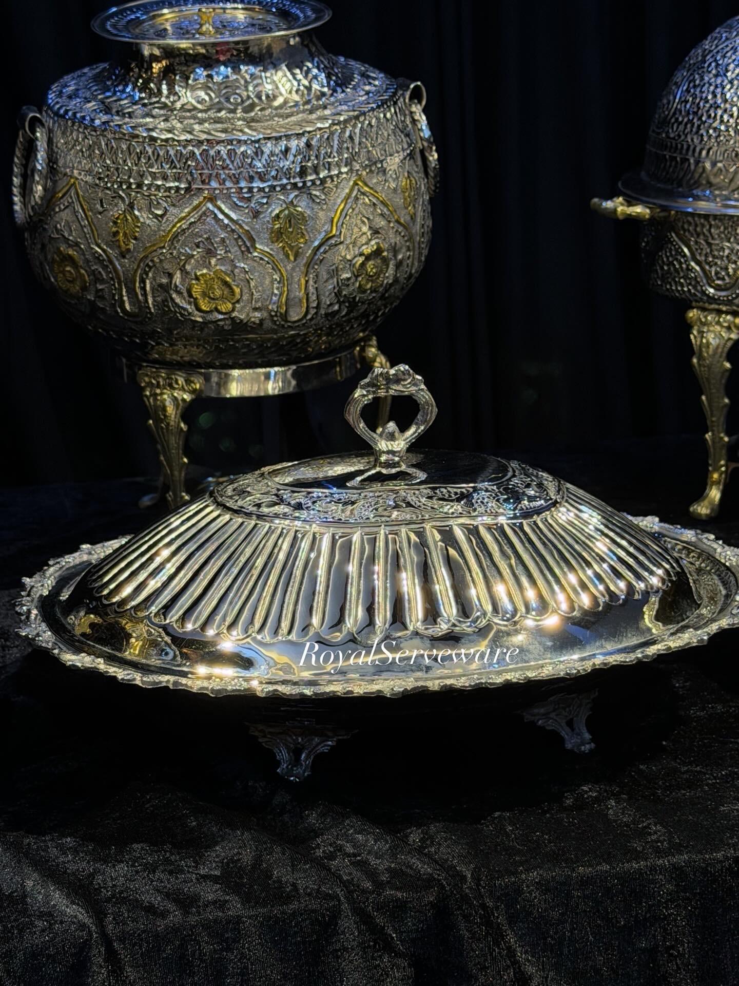 2fb2e3ab-dcd8-4ce4-af36-446ceddd115e Silver brass scalloped dish - Image 1