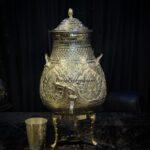 Silver brass tea dispenser